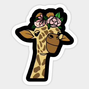 Cute Floral Giraffe Sticker